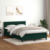vidaXL Cama box spring com colch&atilde;o 160x210 cm veludo verde escuro