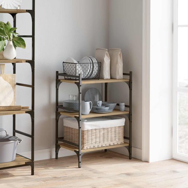 vidaXL Carrinho de Cozinha Carvalho Artesanal 50 x 35 x 75,5 cm