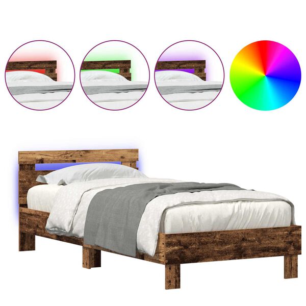 vidaXL Estrutura da Cama Madeira antiga 90 x 200 cm Madeira processada