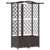 vidaXL Cama Elevada com Treli&ccedil;a e Telhado Castanho 122 x 40 x 138 cm