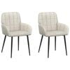 vidaXL Cadeiras de Jantar 2 unid. Veludo Creme 57 x 50 x 85 cm