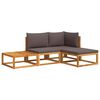 vidaXL Conjunto de sof&aacute;s de jardim vidaXL de 4 pe&ccedil;as com almofadas de madeira de ac&aacute;cia e corda
