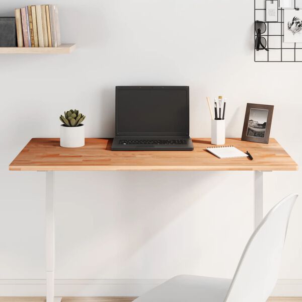 vidaXL Tampo de mesa retangular 100x60x1,5 cm madeira de faia maciça