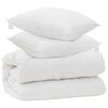vidaXL Duvet com Travesseiros 3 unid. Branco Microfibra