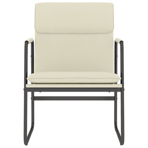 vidaXL Cadeira lounge 55x64x80 cm couro artificial cor creme