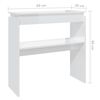 vidaXL Mesa consola 80x30x80 cm derivados de madeira branco brilhante