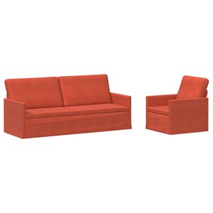 vidaXL Conjunto de Sof&aacute;s 2 pcs Laranja Vermelho