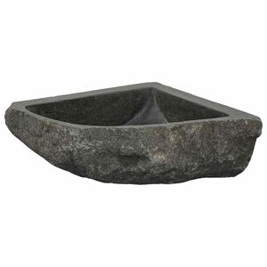 vidaXL Lavabo Cinzeto (30-37) x (30-37) x 12 cm Pedra de Rio