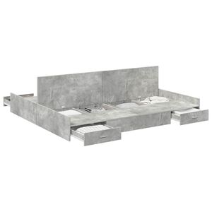 vidaXL Estrado de cama com arruma&ccedil;&atilde;o com gaveta Cinzento 200 x 200 cm