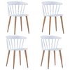 vidaXL Cadeiras de jantar 4 pcs pl&aacute;stico branco