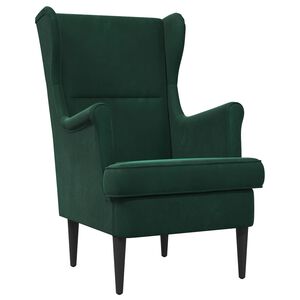 vidaXL poltrona Verde-Escuro Veludo