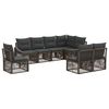 vidaXL Conjunto de Sof&aacute; de Jardim 8 unid. Cinzento vime PE