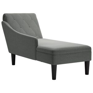vidaXL Chaise lounge c/ almofada/apoio de bra&ccedil;os direito tecido