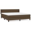 vidaXL Cama com molas/colch&atilde;o 180x200 cm tecido castanho-escuro