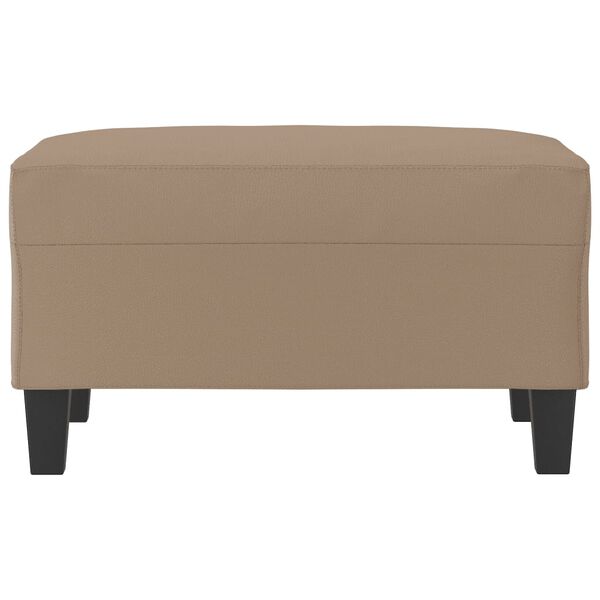 vidaXL Apoio de p&eacute;s 70x55x41 cm couro artificial cappuccino