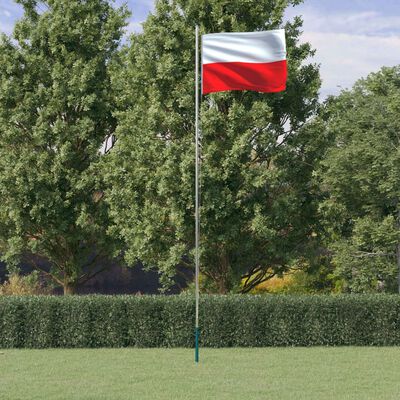 vidaXL Bandeira da Polónia e mastro 6,23 m alumínio