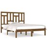 vidaXL Estrutura de cama casal 135x190 cm pinho maci&ccedil;o castanho-mel