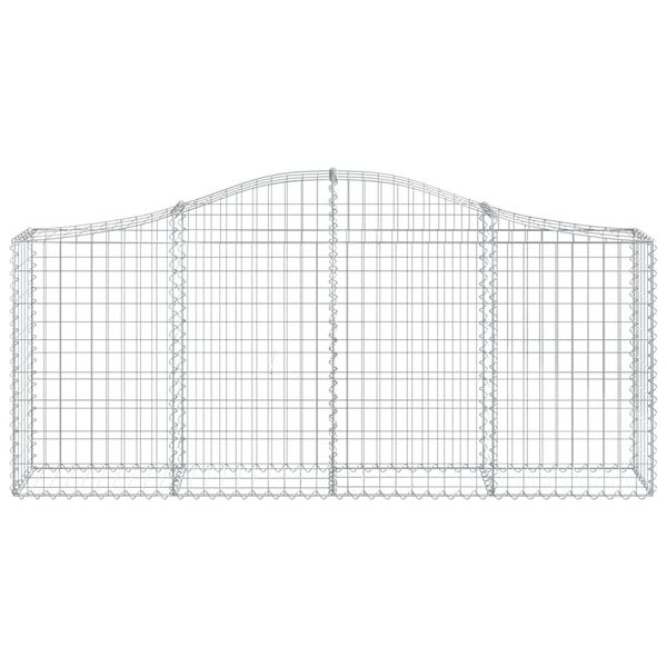 vidaXL Cestos gabi&atilde;o arqueados 3 pcs 200x30x80/100cm ferro galvanizado