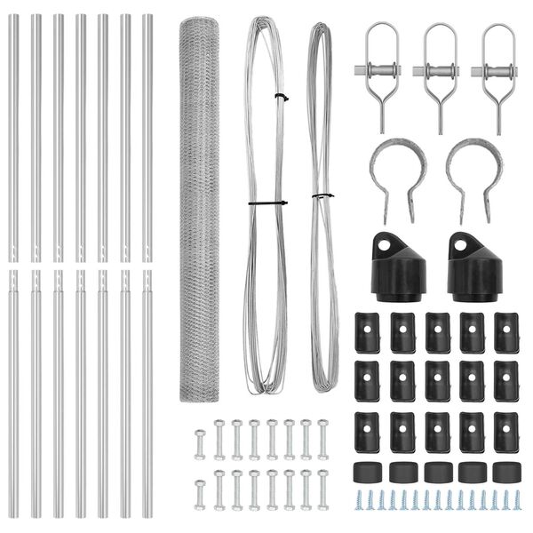 vidaXL Poste de Cerca Prateado 10 x 1,5 m (malha de 25 mm) A&ccedil;o
