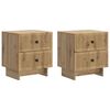 vidaXL Arm&aacute;rio de Cabeceira com gaveta 2 pcs Carvalho Arttisan