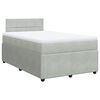 vidaXL Cama boxspring com colch&atilde;o 120x190 cm veludo cinzento-claro