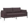 vidaXL Sof&aacute; de 3 Lugares Marrom Escuro 222 x 81 x 89 cm Tecido