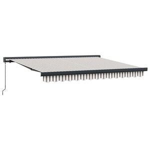 vidaXL Toldo retr&aacute;til Cinza Claro e Branco 450 &times; 300 cm
