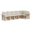 vidaXL Conjunto de Sof&aacute;s para Exterior 6 pcs Natural e Branco Creme