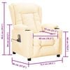 vidaXL Poltrona de massagens elevat&oacute;ria couro artificial cor creme