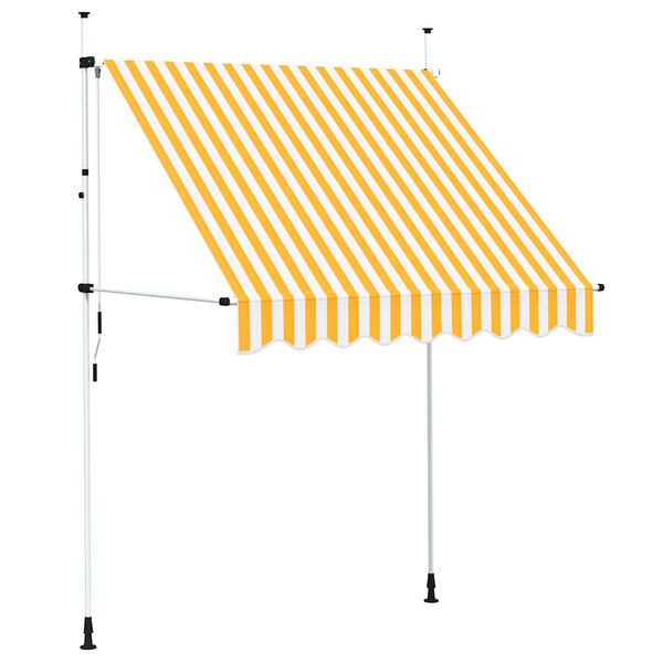 vidaXL Toldo retrátil manual 200 cm riscas laranjas e brancas