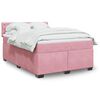 vidaXL Cama com molas/colch&atilde;o 140x190 cm veludo rosa