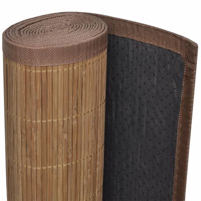 Tapete retangular bambu 150 x 200 cm castanho