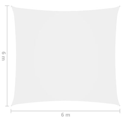 vidaXL Para-sol estilo vela tecido oxford quadrado 6x6 m branco