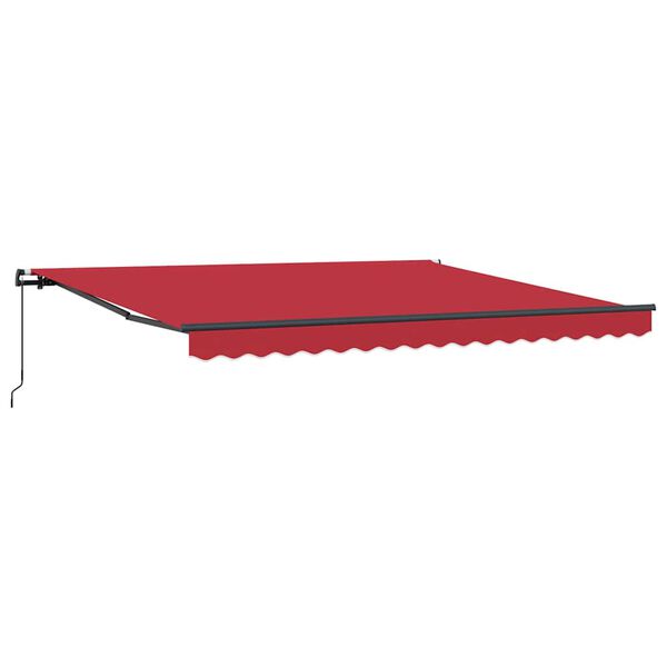 vidaXL Toldo Retr&aacute;til Manual Vermelho 400 &times; 350 cm Poli&eacute;ster e A&ccedil;o