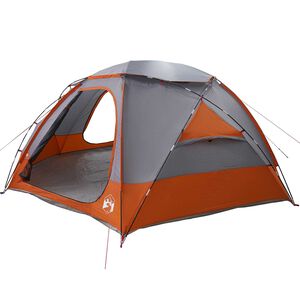 vidaXL Barraca em forma de c&uacute;pula com Lona Remov&iacute;vel Cinza e Laranja