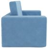 vidaXL Sof&aacute;-cama infantil de 2 lugares pel&uacute;cia macia azul