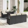 vidaXL Conjunto de Sof&aacute; de Jardim 6 pcs Preto Rattan de Polipropileno