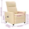 vidaXL Poltrona elevat&oacute;ria de massagens el&eacute;trica tecido creme