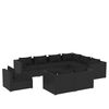 vidaXL 9 pcs conjunto lounge de jardim c/ almofad&otilde;es vime PE preto