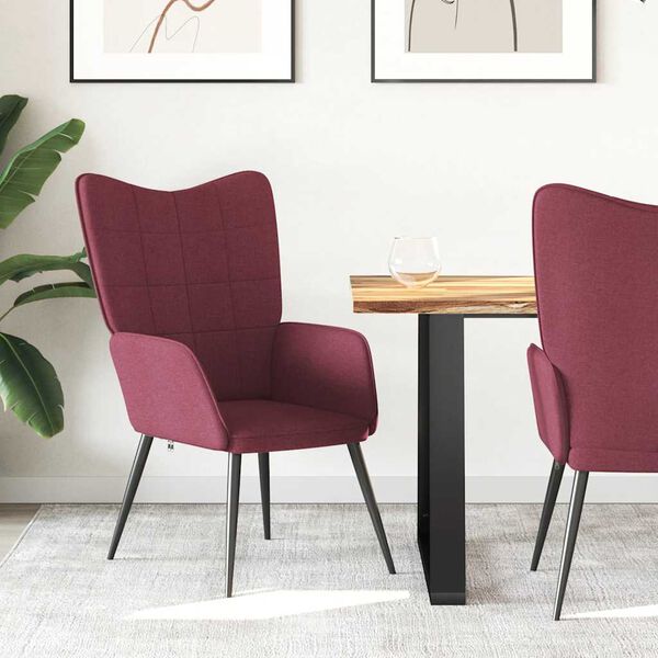 vidaXL Cadeira de descanso tecido vermelho tinto