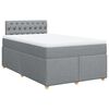 vidaXL Cama boxspring com colch&atilde;o 120x190 cm tecido cinzento-claro