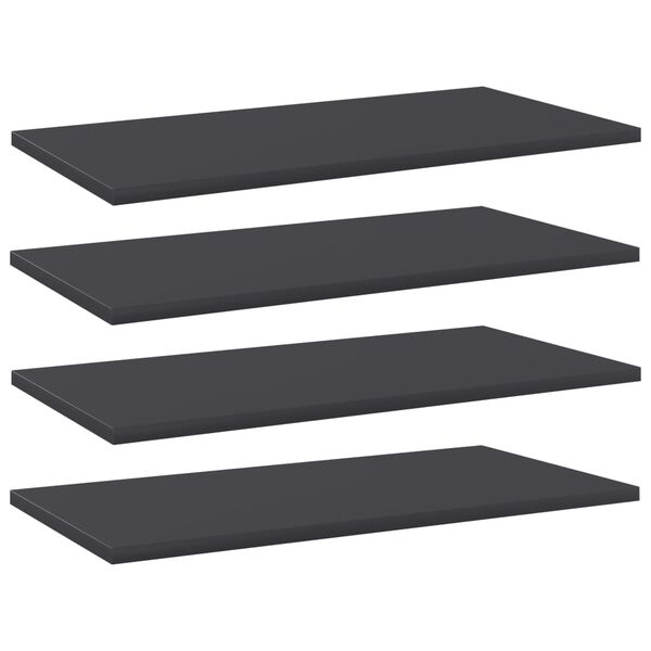 vidaXL Prateleiras para estante 4 pcs 60x30x1,5cm contraplacado cinza