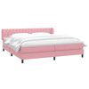 vidaXL Cama com molas colch&otilde;es 200x210 cm veludo rosa