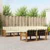 vidaXL Conjunto de Sof&aacute;s para Exterior 8 pcs Natural e Creme