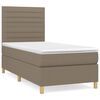 vidaXL Cama com molas/colch&atilde;o 80x200 cm tecido castanho-acinzentado