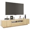 vidaXL M&oacute;vel de TV com luzes LED 180x35x40 cm carvalho sonoma