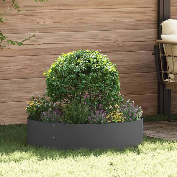 vidaXL Vaso de Jardim Preto 80 x 80 x 20 cm A&ccedil;o laminado a frio