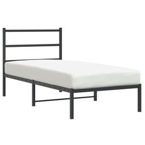 vidaXL Estrutura de cama com cabeceira 90x200 cm metal preto