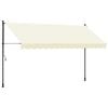 vidaXL Toldo retr&aacute;til 350x150 cm tecido e a&ccedil;o cor creme