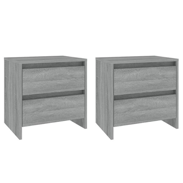 vidaXL Mesas de cabeceira 2 pcs 45x34,5x44,5 cm aglom. sonoma cinzento